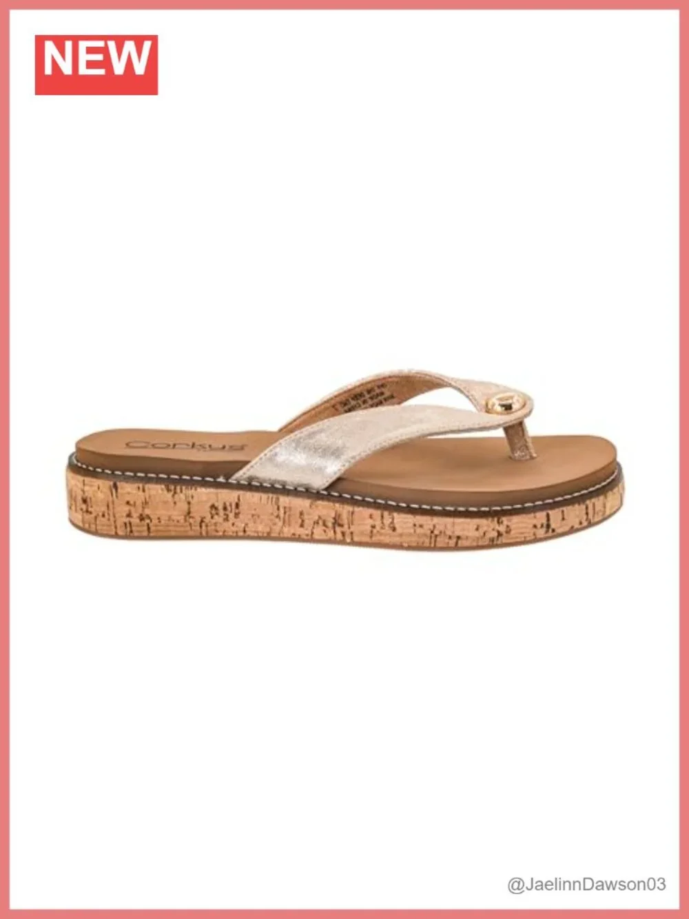 Women's Cork Wrapped Flip Flop Sandals Cushioned EVA Insole 1 Inch Heel
